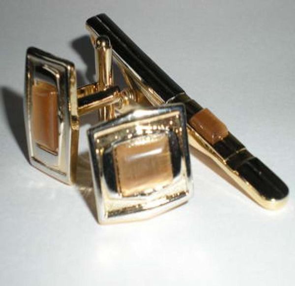 

men039s set cuff link tie clip cufflinkscuff button tie pin gift box 20 setslot new design3782306, Silver