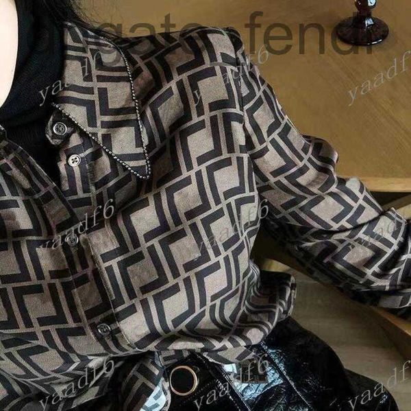 

women's blouses & shirts designer shirt shirts womens luxury lapel diamond f letter print temperament women's x9ey, White