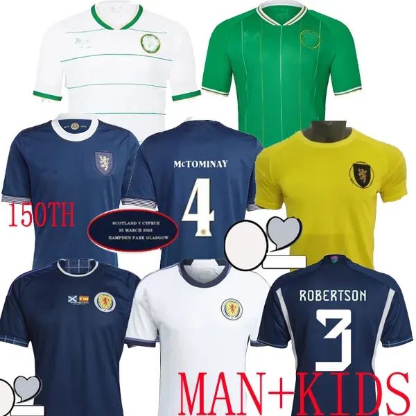 

scotland 150th anniversary 2023 soccer jerseys ireland special adams robertson football shirt kids 150 years jersey kits man goalkeeper brow, Black;yellow
