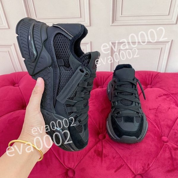 

2023 new shoes women's women's sneaker designer striped fashion retro leather men's sneakers, Black