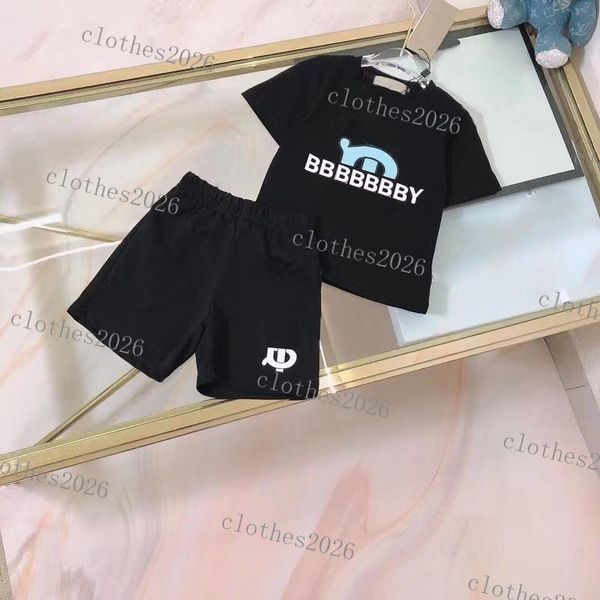 

kids clothing sets boys girls tracksuits suit letters print 2pcs designer t shirt short pants suits chidlren casual sport clothes 90-160 2 s, White