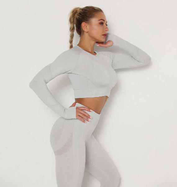 

women gym set seamless workout fitness tracksuit fitness sports suit sports wear set sports bra and leggings 2pcs sets y0625, Gray