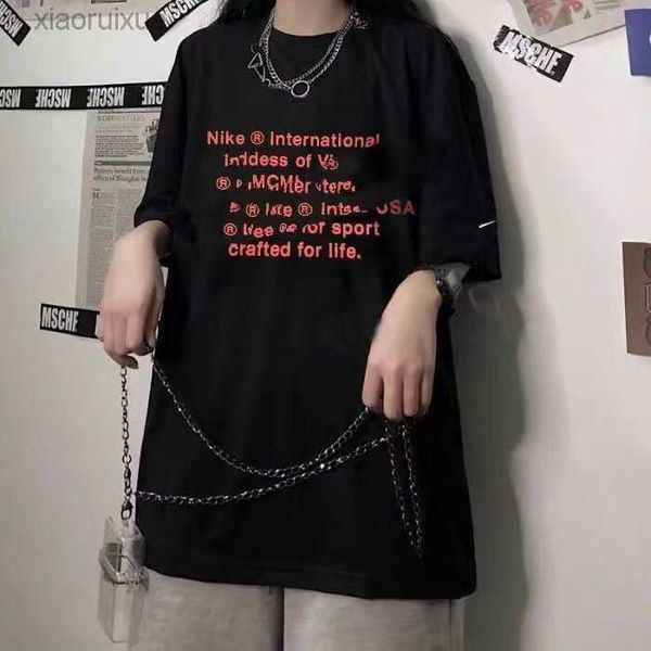 

men's t-shirts spring/summer 2023 chest print couple loose fit short sleeve t-shirt classic fitivl3, White;black