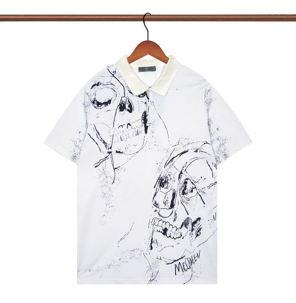 

pt663 fashion designer clothes men's polos summer slim short sleeve mcqueene men polo shirt tee mens clothes, White;black