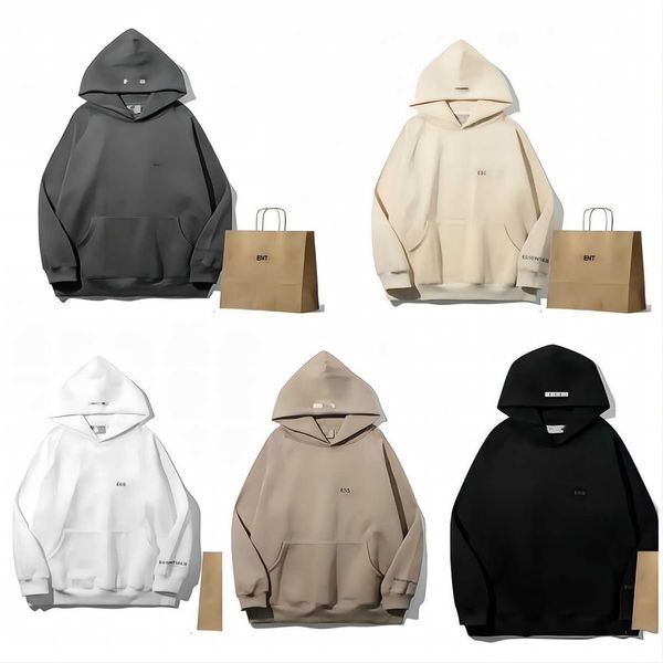 

2023 womens designer essentail hoodies sweatershirts suits streetwear pullover clothing loose hooded jumper oversized high new th, Black