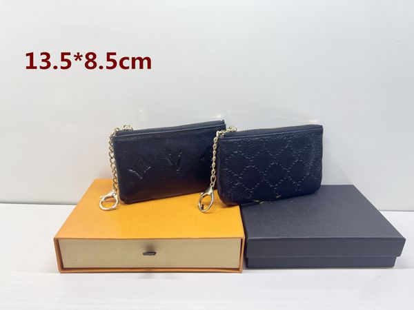 

new coin purses key pouch purse embossing canvas holds wallets famous classical women holder handbag man/women lvss chain bag, Red;black