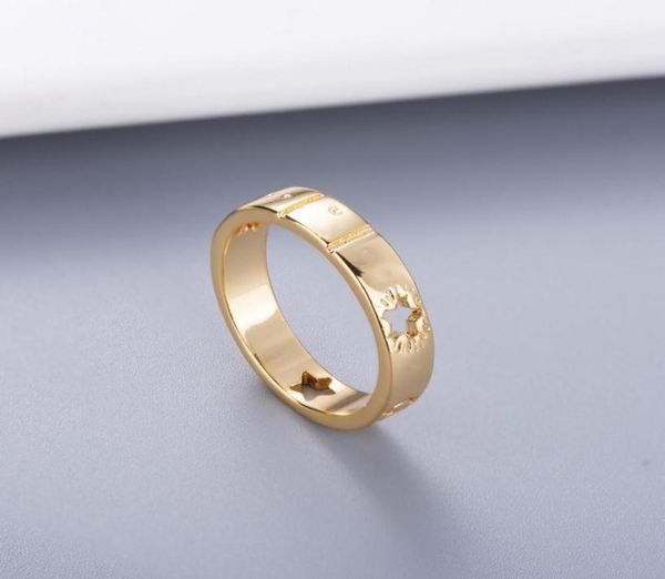 

simple style couple ring personality gold silver plated with star jewelry supply4074943