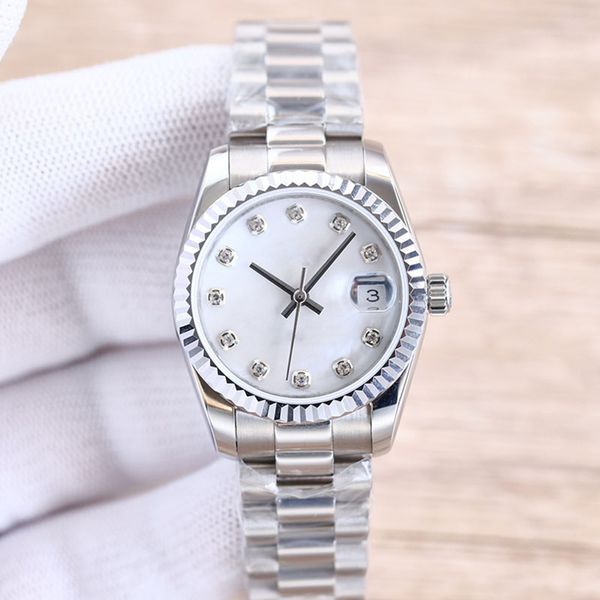 

luxury gold women watch brand 28mm designer wristwatches diamond lady watches for womens valentine's christmas mother's day gift s, Slivery;brown