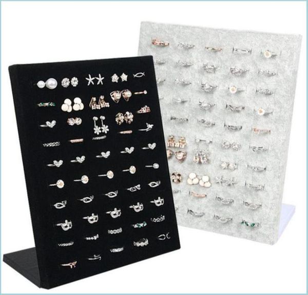

jewelry stand blackgray veet display case jewelry ring displays stand board holder storage box plate organizer 1241 e3 drop deliv7718162, Black