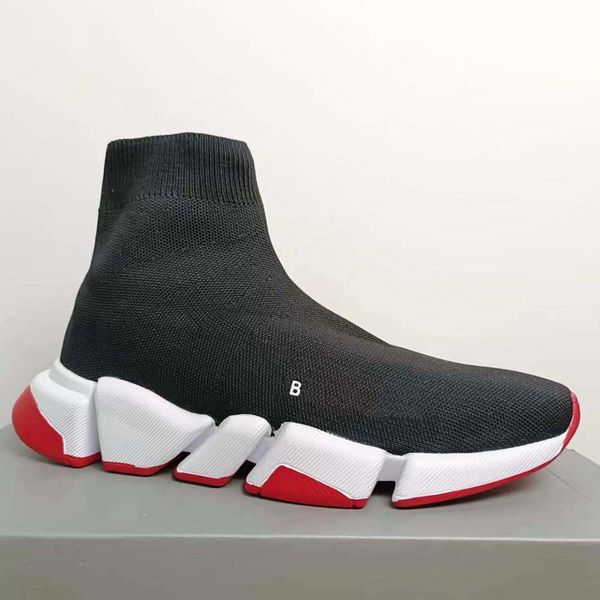 

casual paris designer sock shoes comfort sole breathable men women platform hommes mesh trainer black glitter knitted triple sneaker walking