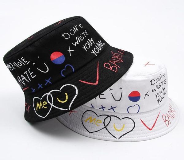 

the latest panama fisherman039s hat women039s sun black and white graffiti men039s outdoor hip hop harajuku bucket5669949, Blue;gray