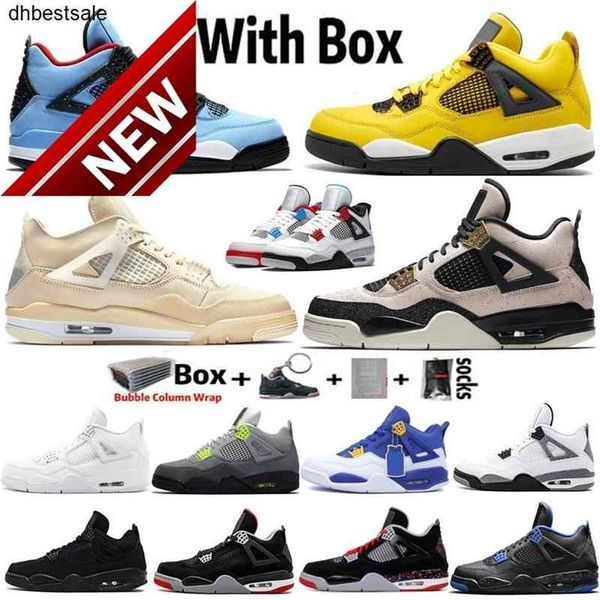 

2022 factory footwear jumpman 4 sail neon bred denim white raptors black cat 4s mens basketball shoes women sneakers 296d
