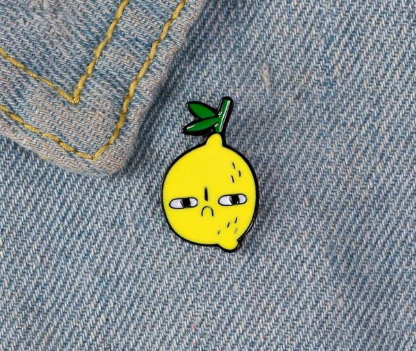 

aggrieved lemon enamel pins brooches for women plant fruit yellow badge funny expression lapel pin clothes backpack jewelry gift f3594073, Gray