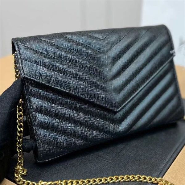 

christmas designer bags flap shoulder envelope bag metal chains purse soft leathers evening interlayer white black quilted cross body messen