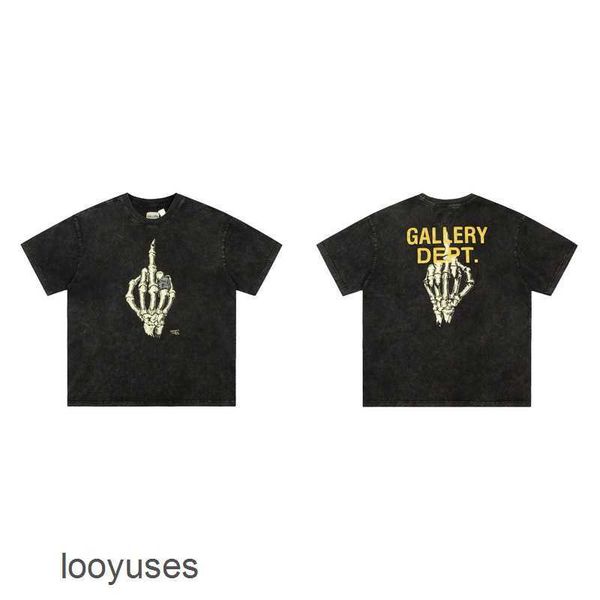 

dept mens galleryes t shirt shirts men's 2023 wear fashion brand high street hand print hip hop loose round neck short sleeve t-shirt m, White;black