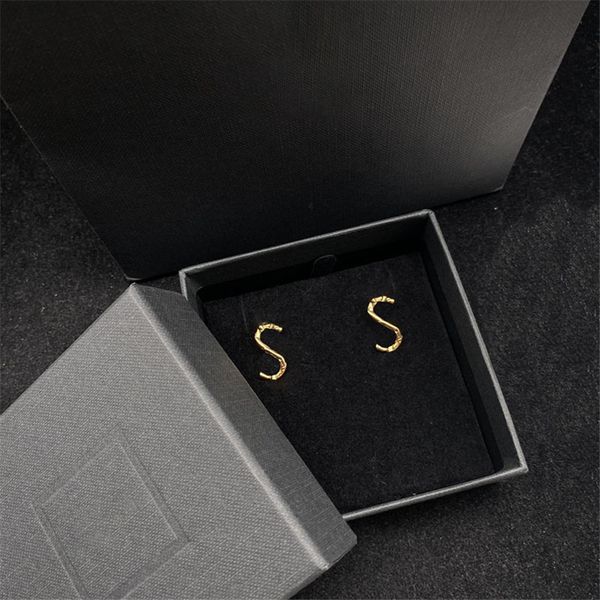 

fashion gold stud earrings for women luxurys designers jewelry earrings letter studs with box, Golden;silver