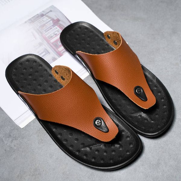 

slippers summer mens flip flops beach casual shoes men sandals outdoor comfortable nonslip bathroom shoes home slippers for men slides 23041, Black