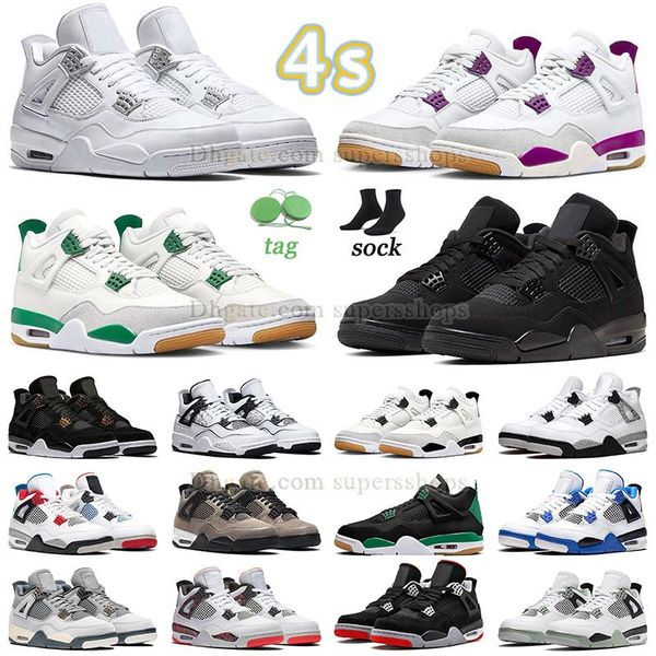 

new fashion jumpman 4 basketball shoes pine green 4s sb purple pure money black cat men women sneaker wild n out cool grey royalty seafoam o