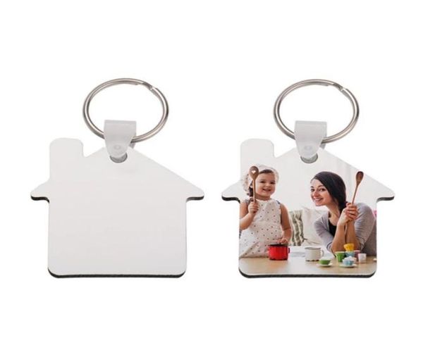 

heat transfer wooden keychains double sided sublimation blank house keychain pendant keyring creative diy key chain3587734, Silver