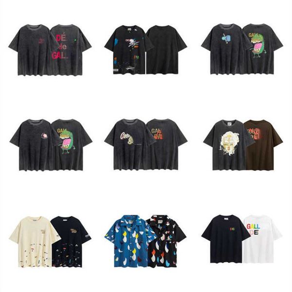 

galleryes t shirt basic short sleeved t shirt designer t shirts graffiti washed old printed tee men women loose round neck sweatshirt, White;black