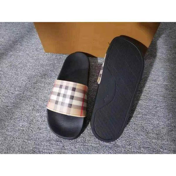 

ba 2023 summer checker casual versatile beach anti slip couple slippers, Black