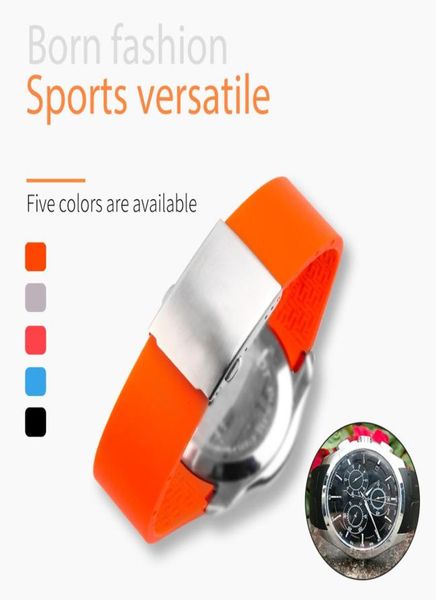 

22mm23mm24mm silicone watch bands for tissot t035407 t035617 t035439 rubber sport men watch strap black watchband waterproof2173083, Black;brown