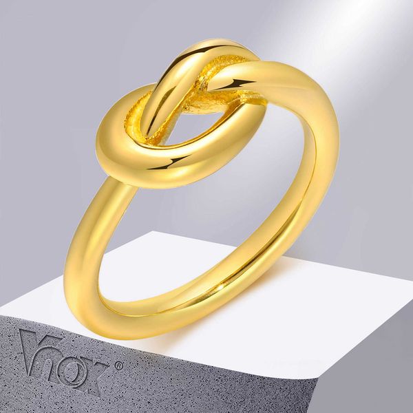 

band rings vnox simple knot rings for women chic stainless steel celtic promise anniversary statement ring jewelry g230327, Silver