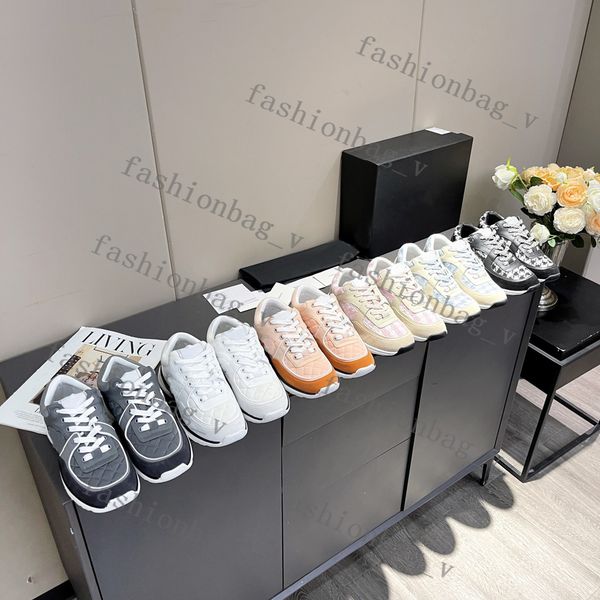 

designer sneakers men women casual shoes suede fabric sports shoes checkered print shoes summer color matching outdoor sports shoes, Black