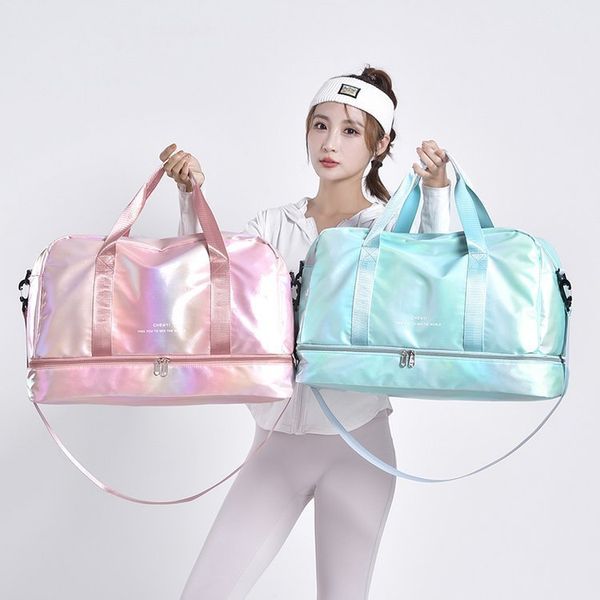 

waist bags fashion waterproof travel fitness bag portable nylon women sport clothes storage pack multifunction dry wet separation gym pouch