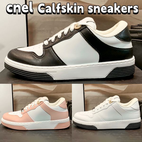 

designer cnel casual shoes womens pearls embellished interlocking calfskin sneakers panda white pink black sneakers women outdoor platform s