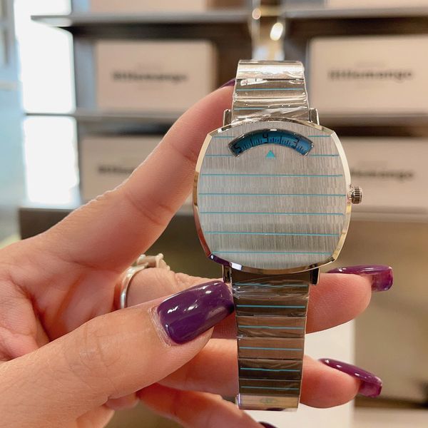 

2023 women designer watch square import quartz movement sapphire glass wristwatches fashion brand woman watches famous wristwatch, Slivery;brown