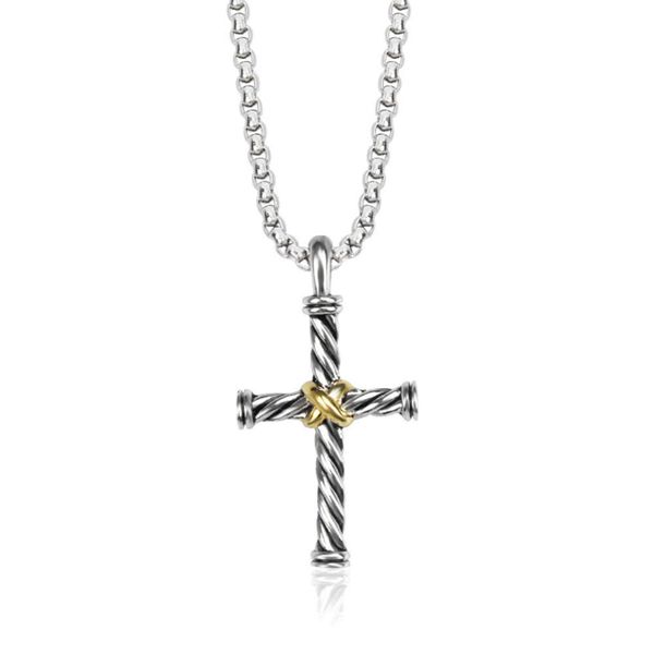 

DY Necklace Jewelry classic designer luxury top accessories Cross Necklace Popular Lexus X Button Line Pendant Style DY Jewelry Accessories High quality version