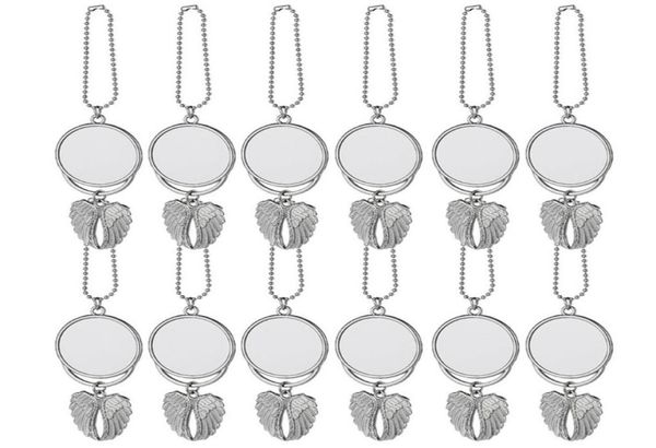 

sublimation wings keychains pendants decorations blanks car pendant angel wing mirror decoration hanging charm ornaments fy4406 051455488, Silver
