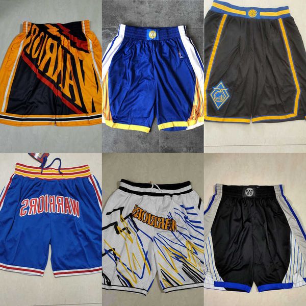 

golden state''warriors''men throwback basketball shorts pocket, Black