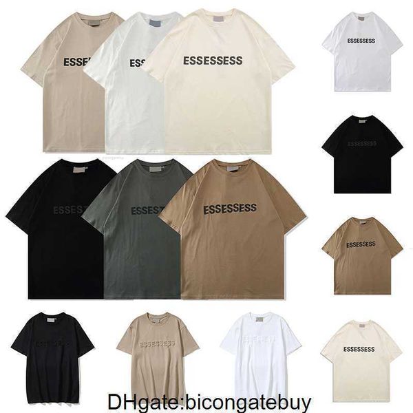 

ess t shirt mens essen t shirts thick cotton version summer women designers tshirt tees fashion man casual letter polos clothing shorts cr8, White;black
