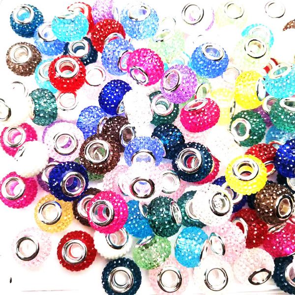 

jewelry accessories loose beads 14mm crystal star resin rhinestone large hole bead diy bracelet accessories 2525-2