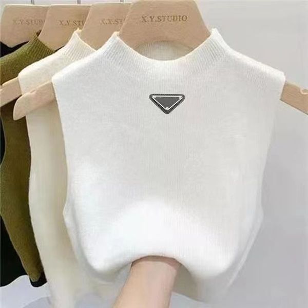 

women knits embroidery tee sleeveless designer tank cotton jersey tank embroidered cotton blend tees designer suit sportwear fitness designe, White