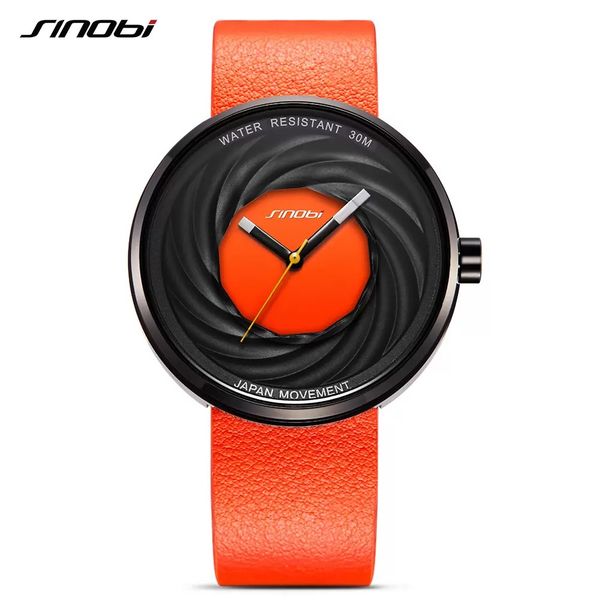 

2023 sinobi brand men watches fashion genuine leather wristwatches japan quartz clock creative sports watches reloj hombre, Slivery;brown
