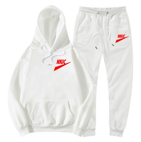 

new men set hoodie pant warm tracksuit sportswear fashion brand print hooded track suits male sweatsuit tracksuit, Gray