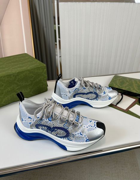 

luxury mens women runner knit casual shoes floral sneakers mesh sports low skate men fashion lace up shoe outdoor walking trainers lightwei, Black