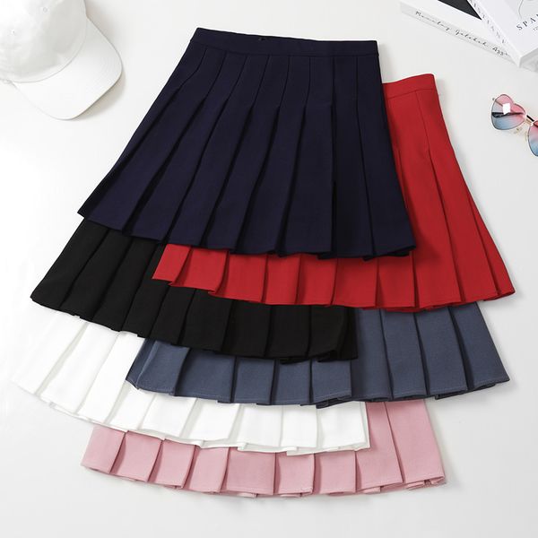 

skirts women's skirt pleated korean style summer woman fashion clothing pink elastic high waist short white mini skirt for girls 230413, Black