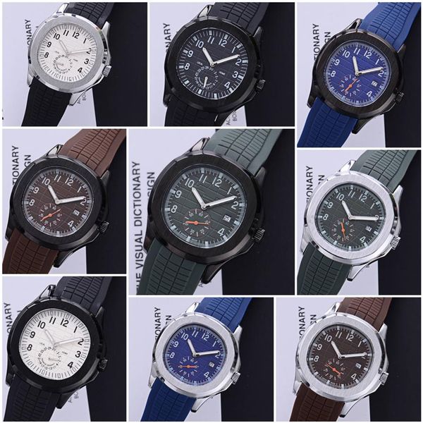 

drop ship sport 43mm quartz mens watch silicone rubber strap good quality watches 17 styles276m, Slivery;brown