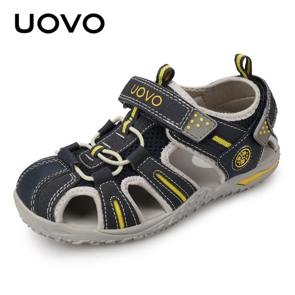 

sandals uovo brand 2023 summer beach footwear kids closed toe toddler children fashion designer shoes for boys and girls 24 38 230412, Black;red