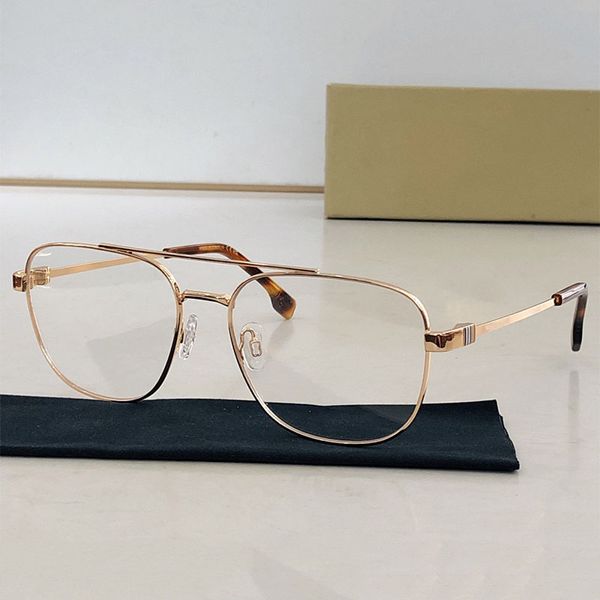 

Square metal pilot frame optical eyewear BE1377 designer high-quality fashionable mens and womens mirror legs temples checkered stripe office commuting with case