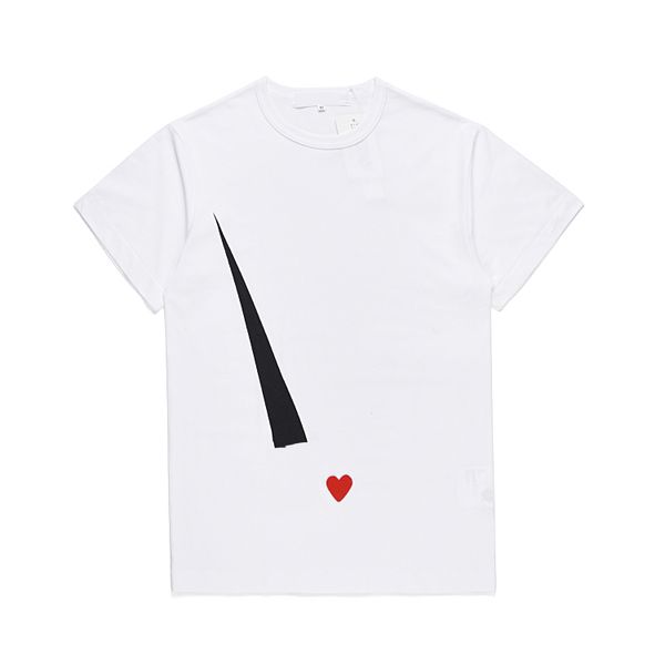 

fashion mens play t shirt designer red heart shirt commes casual women shirts des badge garcons high quanlity tshirts cotton embroidery dsfg, White;black