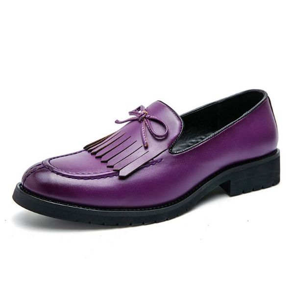 

men formal business brogue shoes luxury men'sdress shoes male casual genuine leather wedding party loafers casual shoes, Black