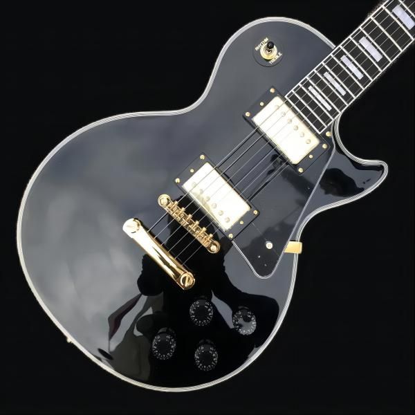 

custom lp lp electric guitar, gold hardware, 2 pickups, ebony fingerboard, frets binding, black solid mahogany body guitar16