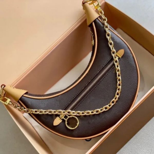 

luxury designer loop bag croissant bags shoulder hobo designer purse m81098 cosmetic half-moon baguette underarm handbag crossbody metal cha, Red;black