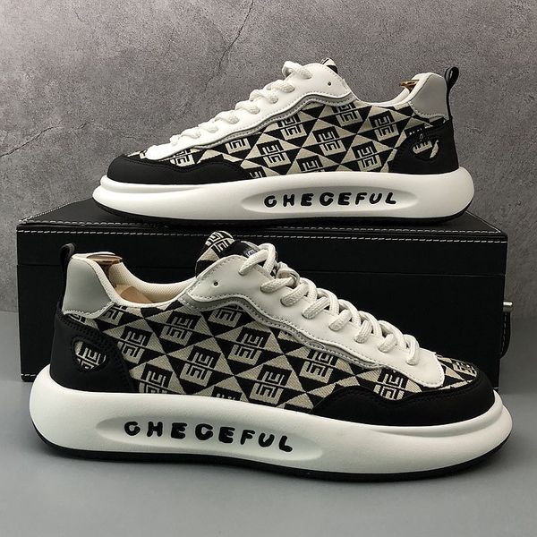 

europe style wedding dress party shoes fashion canvas breathable casual sneakers round toe thick bottom business driving walking loafers u11, Black
