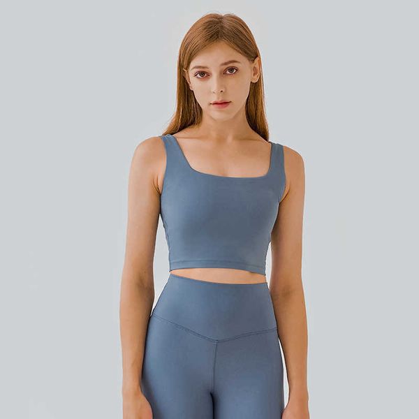 

lu-146 women sports bra yoga tank hangs neck fit tank back fabric folds underwear vest feels buttery-soft top, White
